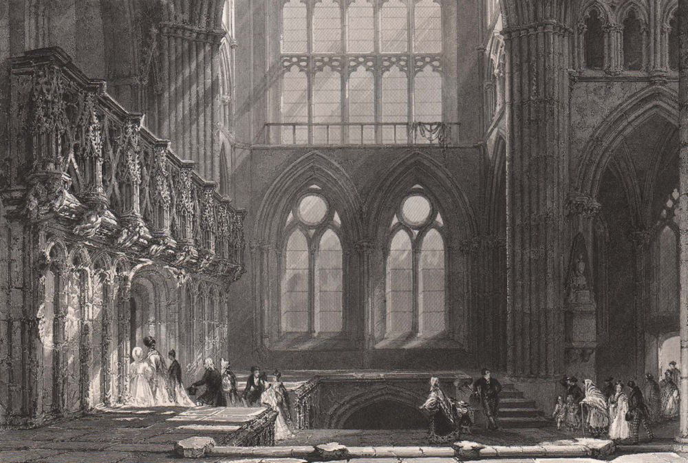 Glasgow Cathedral. Lanarkshire. Scotland. ALLOM 1838 old antique print picture